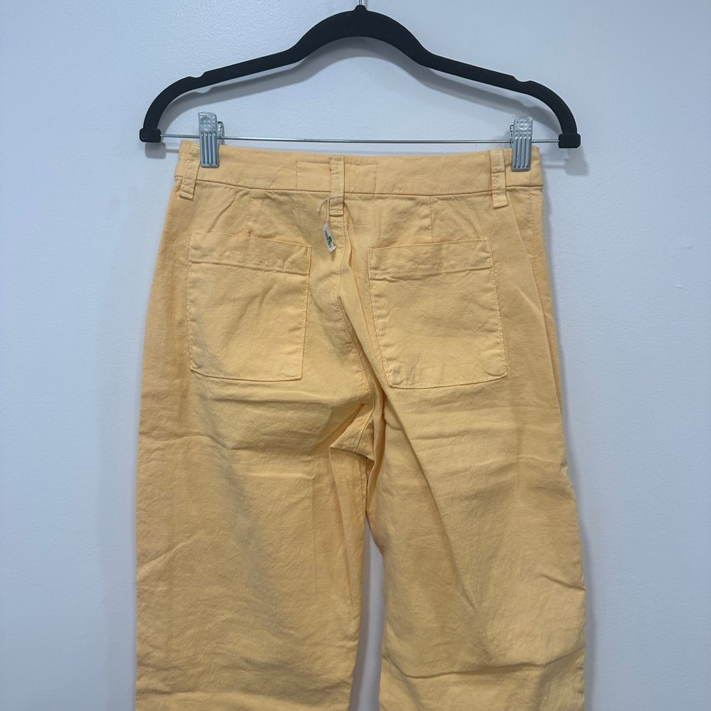 Frank & Eileen Womens Kinsale Performance Pant Sunshine Yellow Cotton Flax $298 - Picture 7 of 8